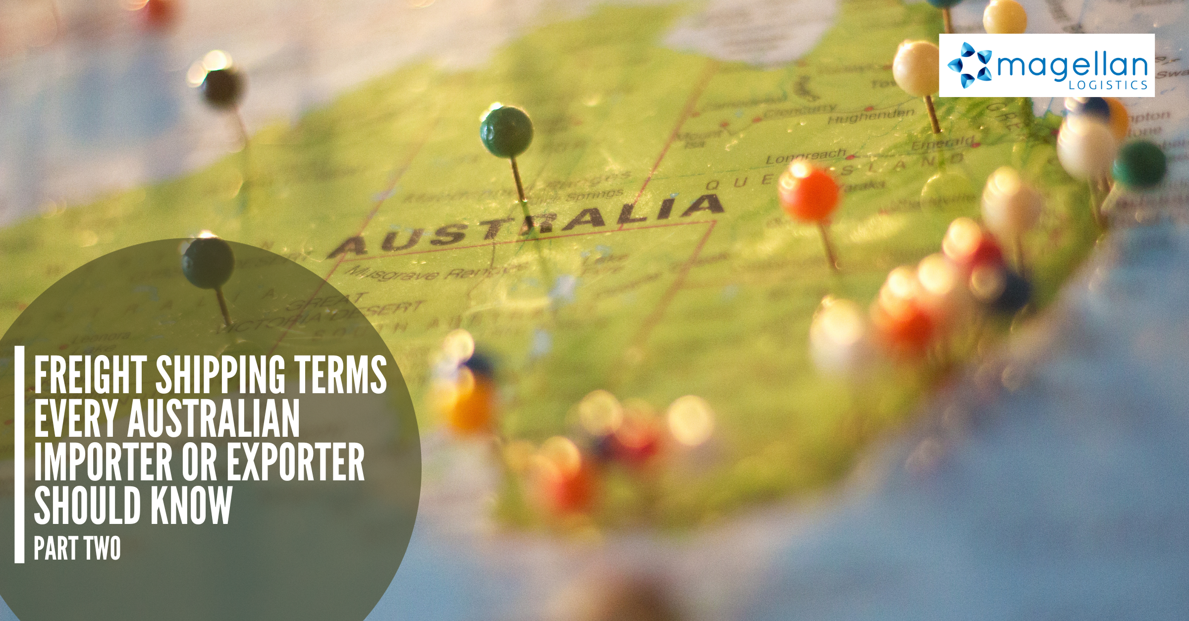 Freight Shipping Terms - image of a map of Australia with push pins at some locations